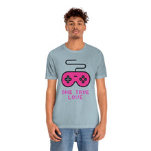 Load image into Gallery viewer, Gaming One True Love Retro Controller T-Shirt - Heather Ice Blue (Lifestyle, Men&#39;s)
