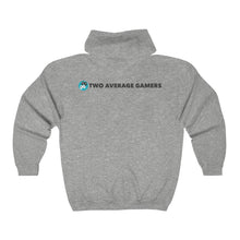 Load image into Gallery viewer, Two Average Gamers Zip Up Hoodie - Sport Grey (Back)
