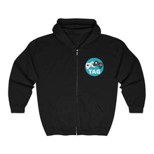 Load image into Gallery viewer, Two Average Gamers Zip Up Hoodie - Black (Front)
