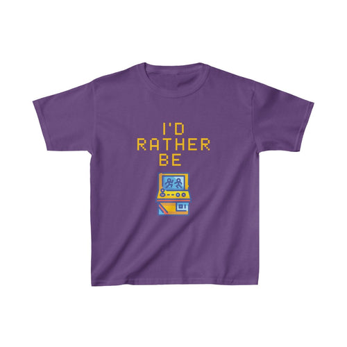 I'd Rather be Gaming Arcade Kids T-Shirt - Purple