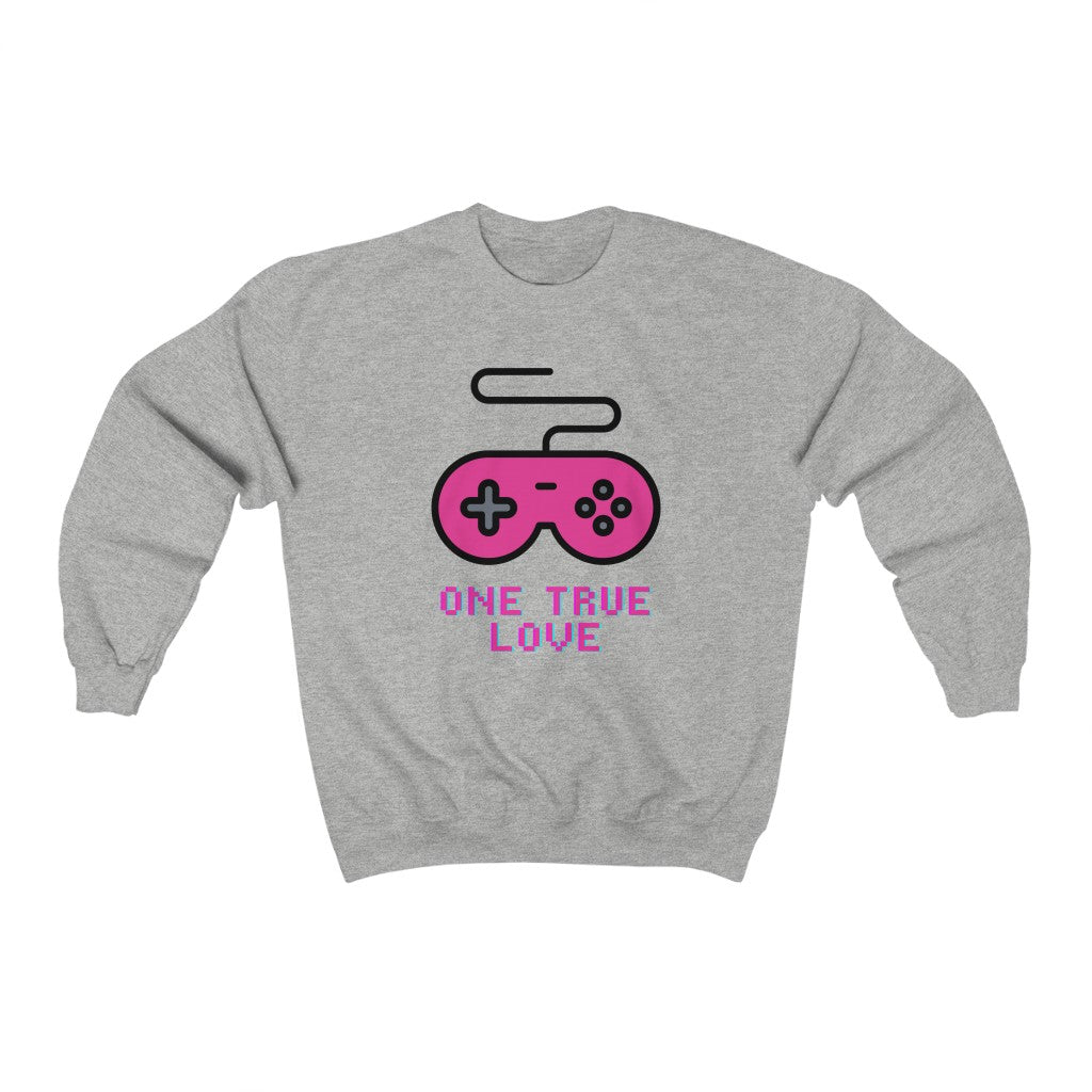 Gaming One True Love Valentine's Day Sweatshirt - Ash
