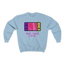 Load image into Gallery viewer, Gaming One True Love Nintendo Switch Valentine&#39;s Day Sweatshirt - Light Blue
