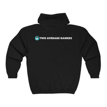 Load image into Gallery viewer, Two Average Gamers Zip Up Hoodie - Black (Back)
