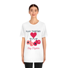 Load image into Gallery viewer, Play Together Stay Together Couple&#39;s T-Shirt - White (Lifestyle)
