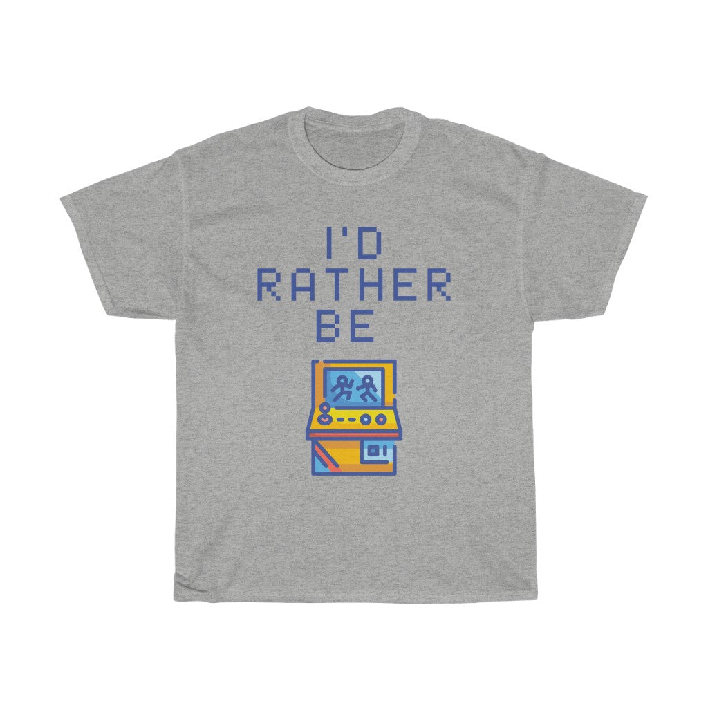 I'd Rather be Arcade Gaming T-Shirt - Sport Grey