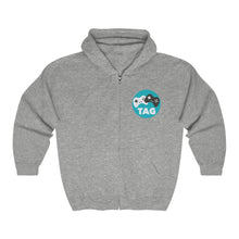 Load image into Gallery viewer, Two Average Gamers Zip Up Hoodie - Sport Grey (Front)
