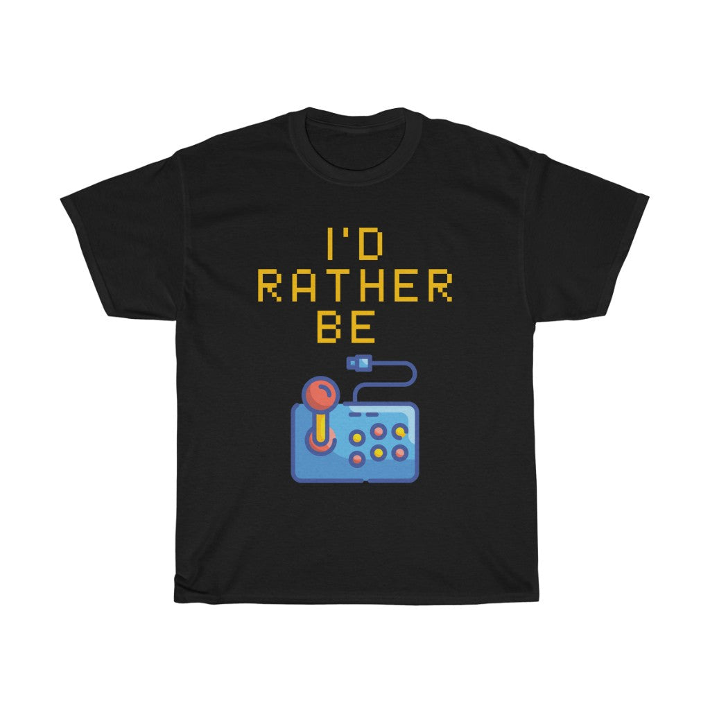 I'd Rather be Gaming T-Shirt - Game Pad - Black