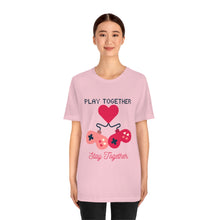 Load image into Gallery viewer, Play Together Stay Together Couple&#39;s T-Shirt - Pink (Lifestyle)
