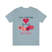 Load image into Gallery viewer, Play Together Stay Together Couple&#39;s T-Shirt - Heather Ice Blue
