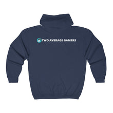 Load image into Gallery viewer, Two Average Gamers Zip Up Hoodie - Navy (Back)
