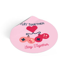 Load image into Gallery viewer, Play Together Stay Together Video Game Valentine&#39;s Sticker - Peel
