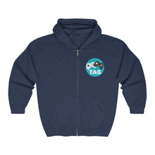 Load image into Gallery viewer, Two Average Gamers Zip Up Hoodie - Navy (Front)
