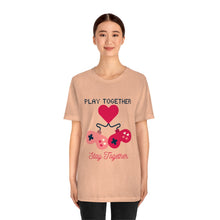 Load image into Gallery viewer, Play Together Stay Together Couple&#39;s T-Shirt - Heather Peach (Lifestyle)
