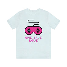 Load image into Gallery viewer, Gaming One True Love Retro Controller T-Shirt - Light Blue
