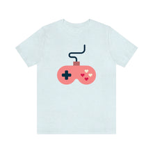 Load image into Gallery viewer, Minimalist Heart Game Valentine&#39;s Day T-Shirt - Heather Ice Blue
