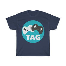 Load image into Gallery viewer, Two Average Gamers Circle Logo T-Shirt - Navy
