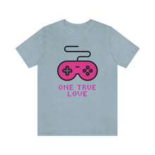 Load image into Gallery viewer, Gaming One True Love Retro Controller T-Shirt - Heather Ice Blue
